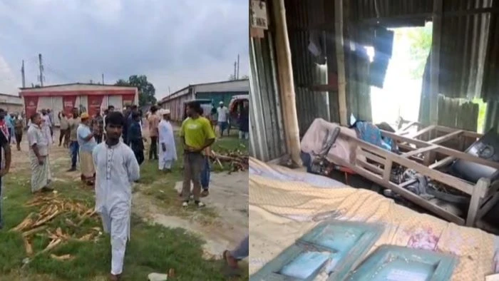 ফরিদপুরে মাদক কারবারির বাড়িঘর ভেঙে দিল বিক্ষুব্ধ এলাকাবাসী